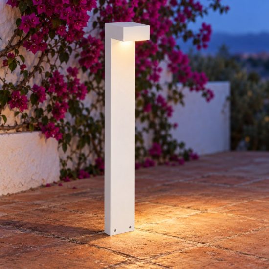 Ideal lux sirio lampione da giardino led 13w 3000k h80cm moderno bianco ip65