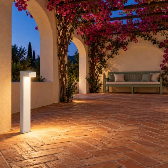 Ideal lux sirio lampione da giardino led 13w 3000k h80cm moderno bianco ip65