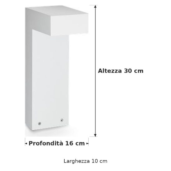 Ideal lux sirio lampioncino da giardino gx53 h30cm moderno bianco ip65