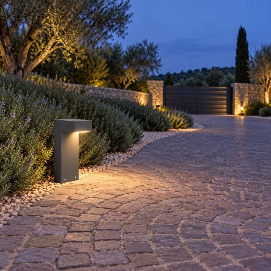 Ideal lux sirio lampioncino da giardino gx53 h30cm moderno antracite ip65