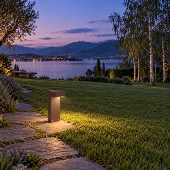 Ideal lux sirio lampioncino da giardino gx53 h30cm moderno caffè ip65