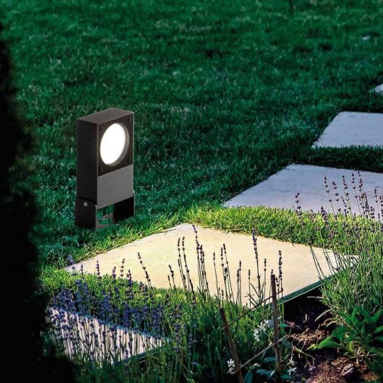 Ideal lux sirio lampioncino da giardino gx53 h30cm moderno nero ip65