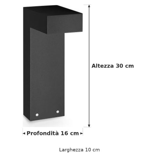 Ideal lux sirio lampioncino da giardino gx53 h30cm moderno nero ip65