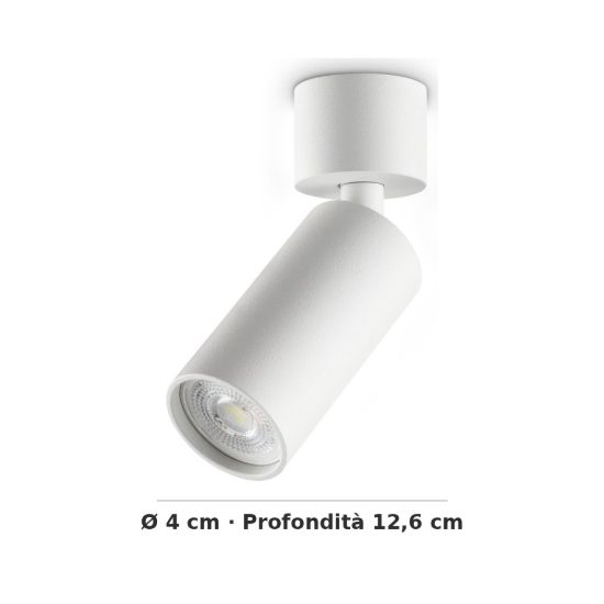Ideal lux dynamite faretto da soffitto cilindrico mini orientabile gu10 per soggiorno bianco