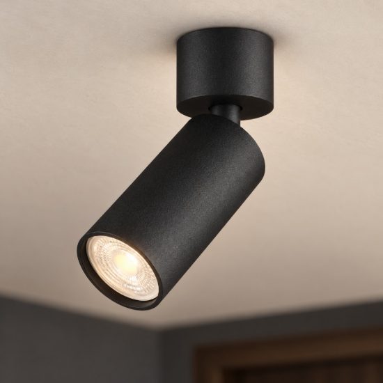 Ideal lux dynamite faretto da soffitto cilindrico mini orientabile gu10 per soggiorno nero