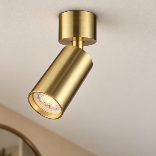 Ideal lux dynamite faretto da soffitto cilindrico mini orientabile gu10 per soggiorno ottone