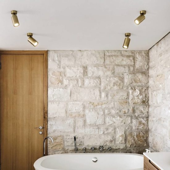 Ideal lux dynamite faretto da soffitto cilindrico mini orientabile gu10 per soggiorno ottone