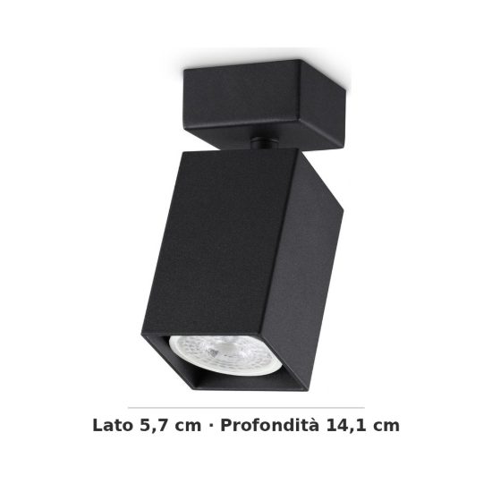 Ideal lux dynamite faretto da soffitto a sezione quadrata orientabile gu10 per soggiorno nero