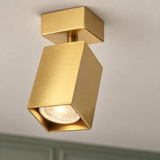 Ideal lux dynamite faretto da soffitto a sezione quadrata orientabile gu10 per soggiorno ottone