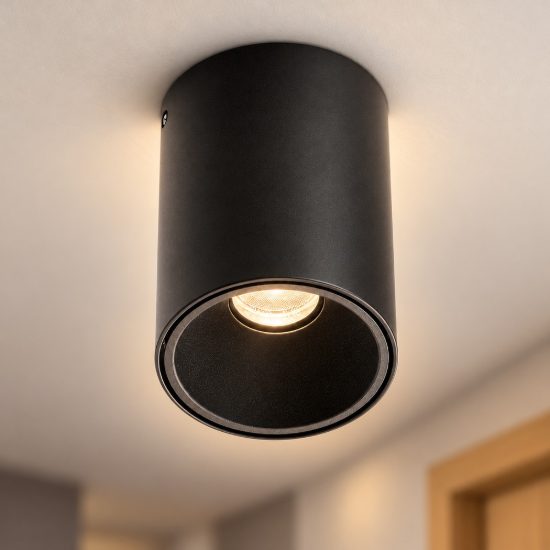 Ideal lux nitro faretto da soffitto cilindrico led 15w 3000k per corridoio nero