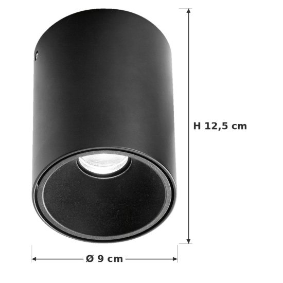 Ideal lux nitro faretto da soffitto cilindrico led 15w 3000k per corridoio nero