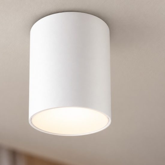 Ideal lux nitro faretto da soffitto cilindrico led 10w 3000k per corridoio bianco