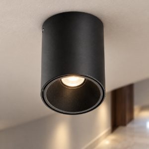 Ideal lux nitro faretto da soffitto cilindrico led 10w 3000k per corridoio nero