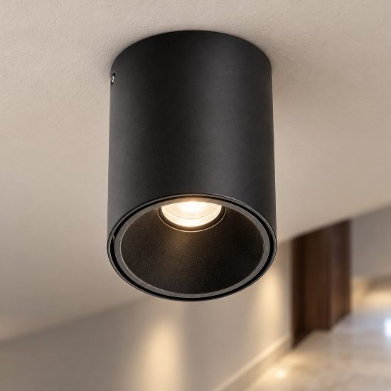 Ideal lux nitro faretto da soffitto cilindrico led 10w 3000k per corridoio nero