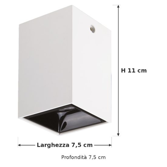 Ideal lux nitro faretto da soffitto squadrato led 15w 3000k per cucina bianco