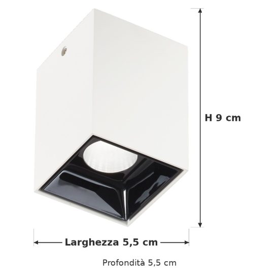 Ideal lux nitro faretto da soffitto squadrato led 10w 3000k per ingresso bianco