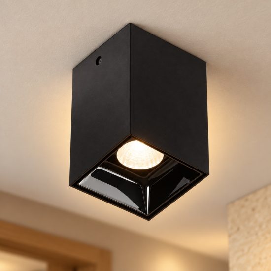Ideal lux nitro faretto da soffitto squadrato led 10w 3000k per ingresso nero
