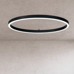 Ideal lux oracle slim sp d070 nero round lampadario led 37w 3000k