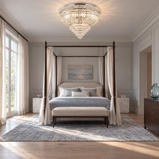 Ideal lux dubai plafoniera classica con pendenti in cristallo 24 luci 78cm cromata