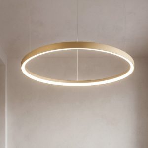 Gemini sp d081 ottone ideal lux lampadario led 56w 3000k cerchio