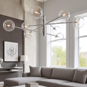 Ideal lux equinoxe sp8 lampadario design moderno cromo per soggiorno