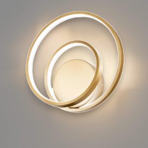 Applique led 26w 3000k design moderna oz ap on-off ottone ideal lux