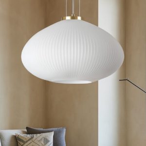 Plisse sp1 d45 ideal lux lampadario moderno sfera di vetro bianco