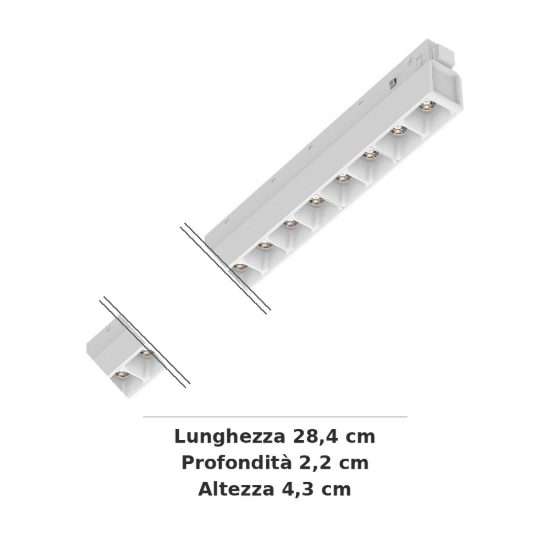 Ideal lux ego accent faretto lineare per binario led 13w 3000k 28,4cm dali bianco