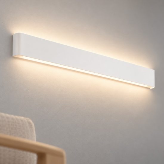 Ideal lux delta applique rettangolare led 19,5w 3000k 61cm per soggiorno moderna bianca