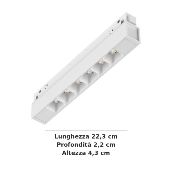 Ideal lux ego accent faretto lineare per binario led 7w 3000k 19,2cm 1-10v bianco
