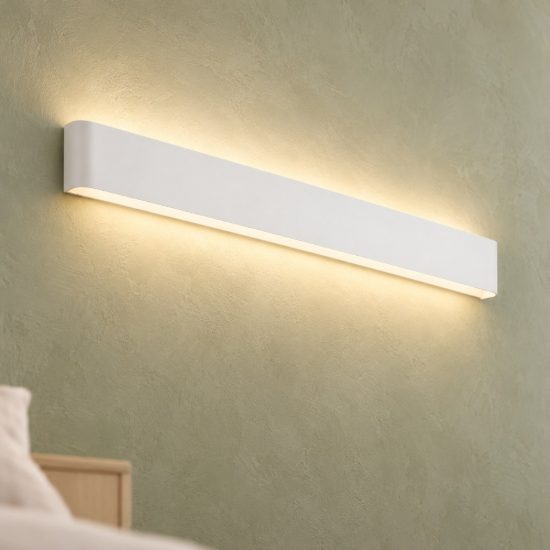 Ideal lux delta applique rettangolare led 19,5w 4000k 61cm per soggiorno moderna bianca