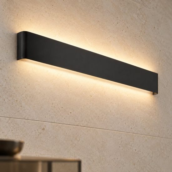 Ideal lux delta applique rettangolare led 19,5w 4000k 61cm per soggiorno moderna nera
