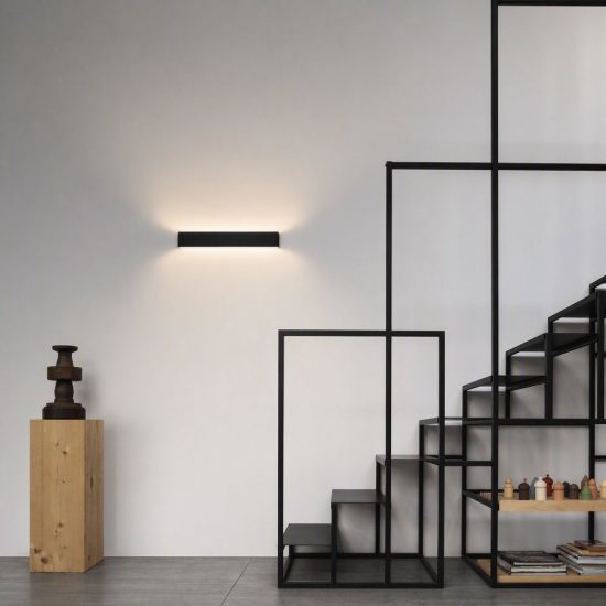 Ideal lux delta applique rettangolare led 19,5w 4000k 61cm per soggiorno moderna nera