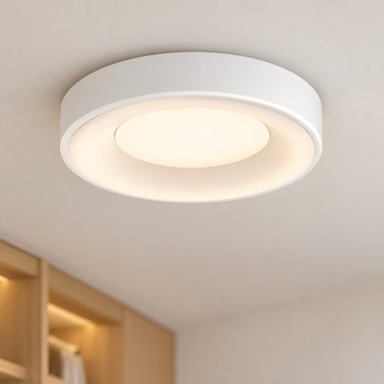 Ideal lux planet plafoniera tonda led 15w 3000k 30cm per cabina armadio moderna bianca