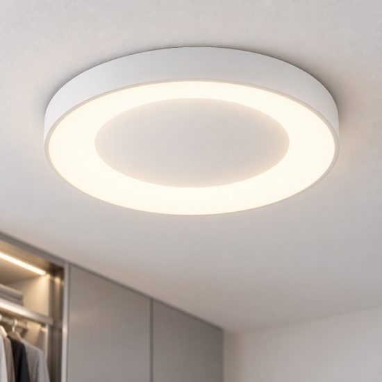 Ideal lux planet plafoniera tonda led 20w 3000k 40cm per cabina armadio moderna bianca