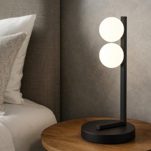 Ping pong tl2 lampada da comodino moderna abat-jour led 6w 3000k nero