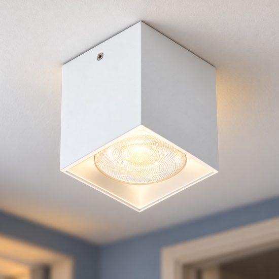 Ideal lux nitro faretto da soffitto squadrato led 5w 3000k dimmerabile per corridoio bianco