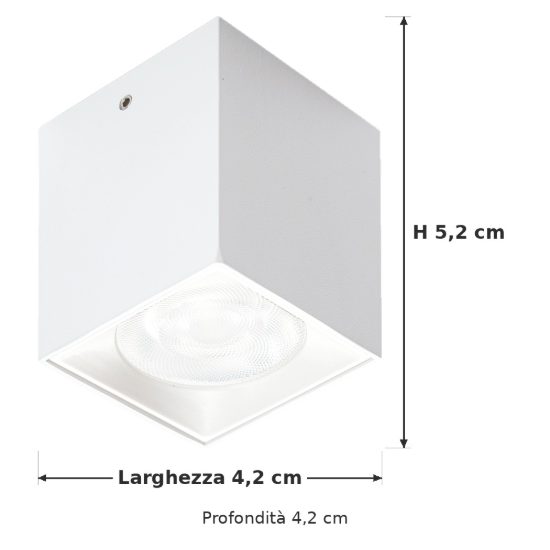 Ideal lux nitro faretto da soffitto squadrato led 5w 3000k dimmerabile per corridoio bianco