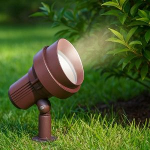 Terra pr1 big ideal lux faretto con picchetto da esterno marrone orientabile e27 ip65