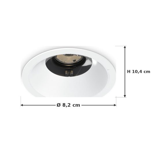 Ideal lux zeus sorgente led orientabile per faretti da incasso 21w 3000k 8,2cm grigio