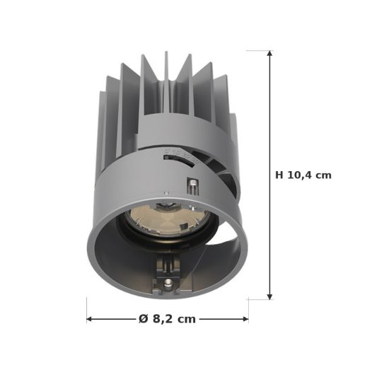 Ideal lux zeus sorgente led orientabile per faretti da incasso 21w 4000k 8,2cm grigio