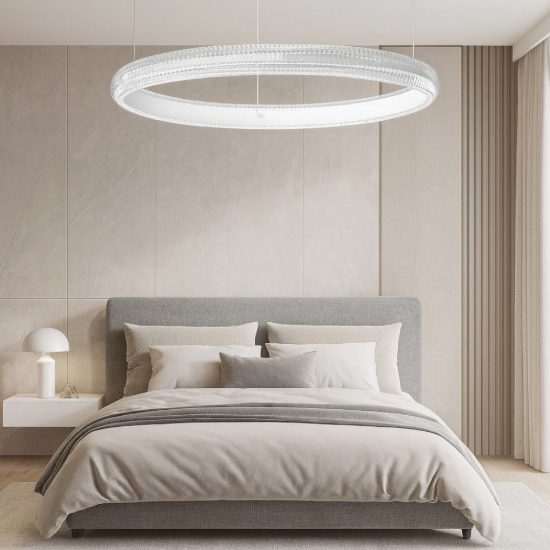 Lampadario classico per soggiorno ideal lux miracle sp d60 cerchio led 37w 3000k