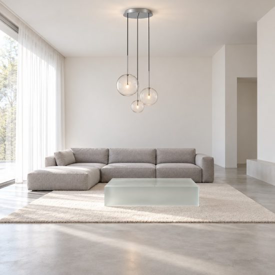 Ideal lux equinoxe lampadario con 3 pendenti a sfera 42cm per camera da letto moderno cromato