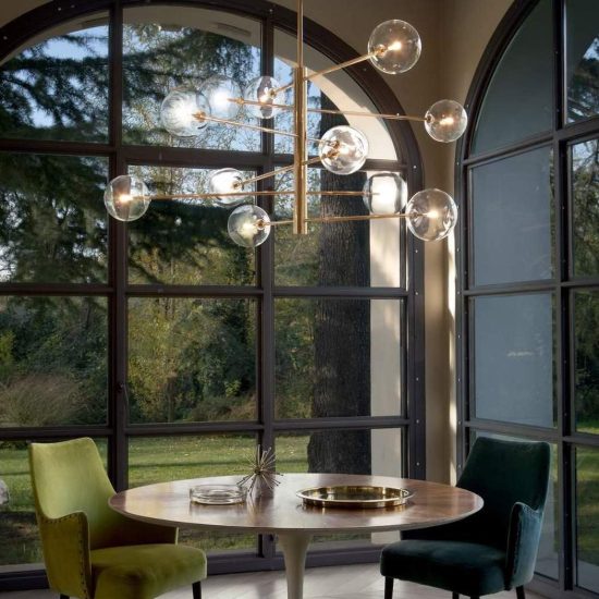 Ideal lux equinoxe lampadario con 3 pendenti a sfera 42cm per camera da letto moderno cromato