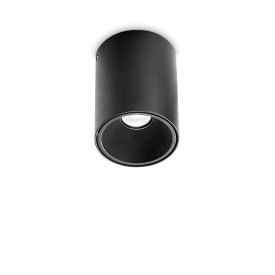 Ideal lux nitro faretto da soffitto cilindrico led 10w 2700k per corridoio nero