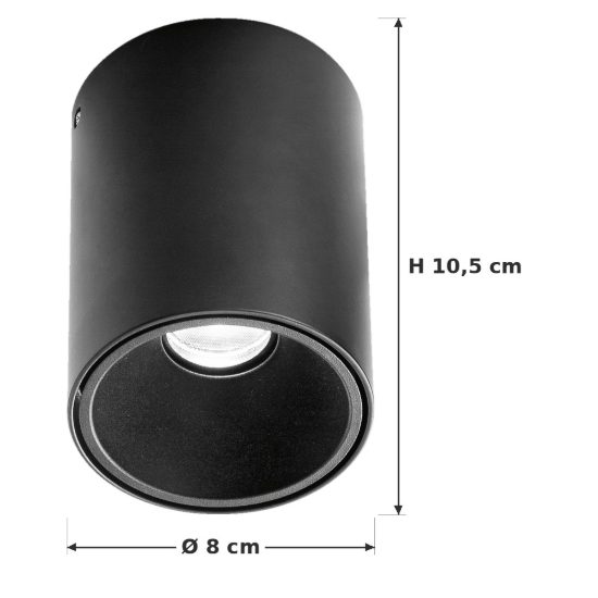Ideal lux nitro faretto da soffitto cilindrico led 10w 2700k per corridoio nero