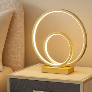 Oz tl on-off 22w 2700k ideal lux abat-jour da comodino moderna ottone led