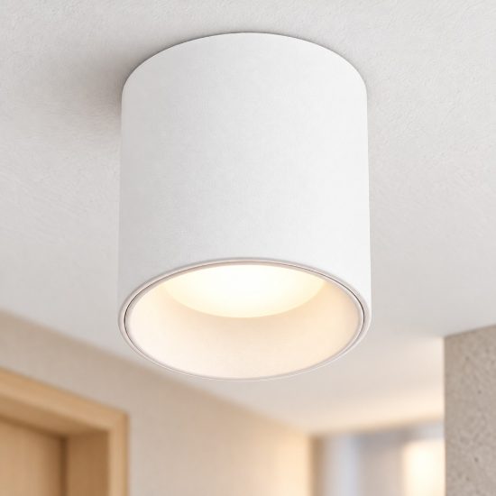 Ideal lux nitro faretto da soffitto cilindrico led 4w 2700k dimmerabile per corridoio bianco