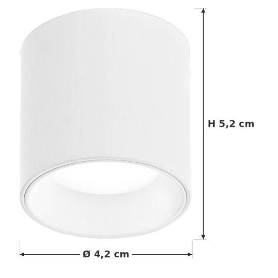 Ideal lux nitro faretto da soffitto cilindrico led 4w 2700k dimmerabile per corridoio bianco
