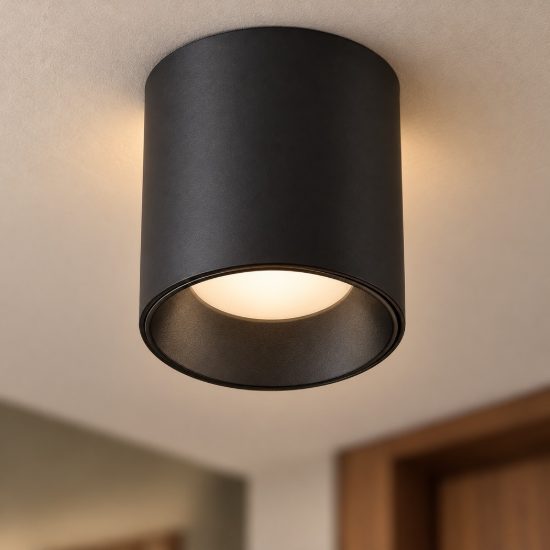 Ideal lux nitro faretto da soffitto cilindrico led 4w 2700k dimmerabile per corridoio nero